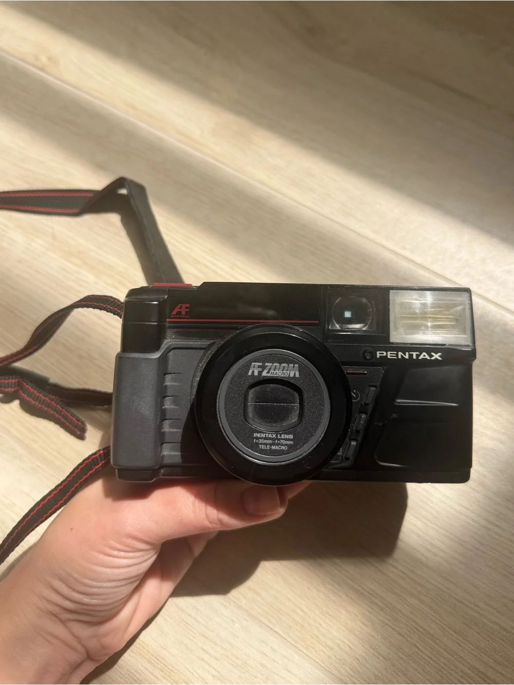 Untested Pentax Black Compact Film Camera with Flash